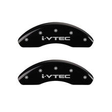 Load image into Gallery viewer, MGP Front set 2 Caliper Covers Engraved Front MGP Black finish silver ch
