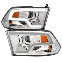 Load image into Gallery viewer, ANZO 09-18 Dodge Ram 1500 Plank Style Projector Headlights Chrome w/ Halo
