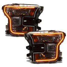 Load image into Gallery viewer, Oracle 15-17 Ford F-150 Dynamic RGB+A Pre-Assembled Headlights Halogen - Black Edition - ColorSHIFT
