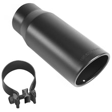 Load image into Gallery viewer, MagnaFlow Tip Stainless Black Coated Single Wall Round Single Outlet 5in Dia 3.5in Inlet 14.5in L
