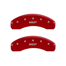 Load image into Gallery viewer, MGP Rear set 2 Caliper Covers Engraved Rear MGP Red finish silver ch
