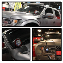 Load image into Gallery viewer, Spyder 7 Inch HID 4x4 fog lights Black/Red Housing w/wiring W/Switch- Chrome FL-CH-JK7004BR-C
