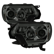 Load image into Gallery viewer, Spyder Toyota Tacoma 12-16 Projector Headlights Light Bar DRL Smoke PRO-YD-TT12-LBDRL-SM

