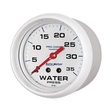 Load image into Gallery viewer, Autometer AutoGage 2-5/8in. / 35 PSI Mechanical Water Press Gauge - Marine White
