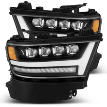 Load image into Gallery viewer, AlphaRex 19-20 Ram 1500HD NOVA LED Proj Headlight Plank Style Matte Blk w/Activ Light/Seq Signal/DRL
