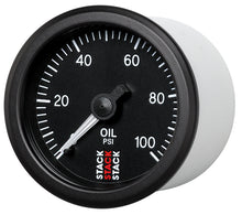 Load image into Gallery viewer, Autometer Stack 52mm 0-100 PSI 1/8in NPTF (M) Mechanical Oil Pressure Gauge - Black

