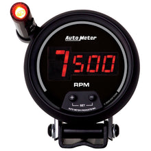 Load image into Gallery viewer, Autometer Quick-Lite Digital 10K RPM Pedestal Mount 3 3/4in Tachometer Black Dial w/ Red LED

