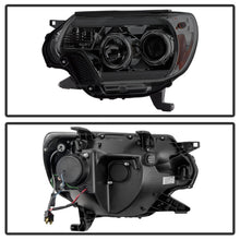 Load image into Gallery viewer, Spyder Toyota Tacoma 12-16 Projector Headlights Light Bar DRL Smoke PRO-YD-TT12-LBDRL-SM
