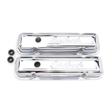 Load image into Gallery viewer, Edelbrock Valve Cover Signature Series Pontiac 1962-1979 301-455 CI V8 Low Chrome
