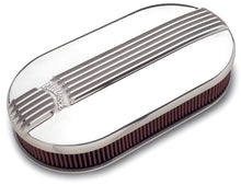 Load image into Gallery viewer, Edelbrock Air Cleaner Classic Series Oval Aluminum Top Dual Carburetor Polished

