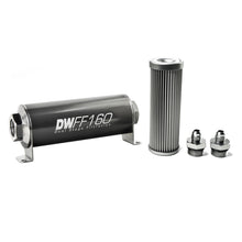 Load image into Gallery viewer, DeatschWerks Stainless Steel 6AN 10 Micron Universal Inline Fuel Filter Housing Kit (160mm)
