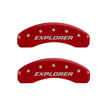 Load image into Gallery viewer, MGP 4 Caliper Covers Engraved Front &amp; Rear Explorer/2011 Red Finish Silver Char 2009 Ford Explorer
