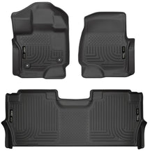 Load image into Gallery viewer, Husky Liners 21-24 Ford F-150 SuperCrew Weatherbeater Black Front &amp; 2nd Seat Floor Liners
