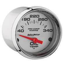 Load image into Gallery viewer, Autometer Marine Chrome Ultra-Lite 2-1/16in Electric Oil Temperature Gauge 140-300 Deg F
