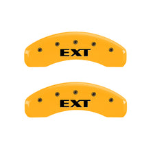 Load image into Gallery viewer, MGP 4 Caliper Covers Engraved Front Escalade Engraved Rear EXT Yellow finish black ch
