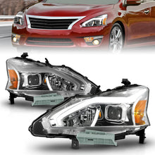 Load image into Gallery viewer, ANZO 13-15 Nissan Altima (w/o Factory HID Bulbs) Projector Headlights - w/ Light Bar Chrome Housing
