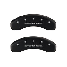 Load image into Gallery viewer, MGP 4 Caliper Covers Engraved Front &amp; Rear With out stripes/Dodge Red finish silver ch
