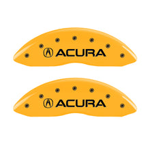 Load image into Gallery viewer, MGP 4 Caliper Covers Engraved Front Acura Engraved Rear MDX Yellow finish black ch
