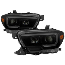 Load image into Gallery viewer, xTune 16-18 Toyota Tacoma SR/SR5 DRL Proj Headlights w/Turn Signal - Blk Smk (PRO-JH-TTA16-SR-BSM)
