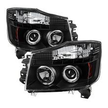 Load image into Gallery viewer, Spyder Nissan Titan 04-14/Armada 04-07 Projector Headlights LED Halo LED Blk PRO-YD-NTI04-HL-BK
