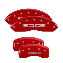 Load image into Gallery viewer, MGP 4 Caliper Covers Engraved Front &amp; Rear Oval logo/Ford Red finish silver ch
