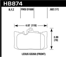 Load image into Gallery viewer, Hawk 13-19 Lexus GS350 / 15-19 Lexus RC350 HPS 5.0 Front Brake Pads
