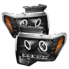 Load image into Gallery viewer, Spyder Ford F150 09-14 Projector Headlights Halogen Model- CCFL Halo LED Blk PRO-YD-FF15009-CCFL-BK
