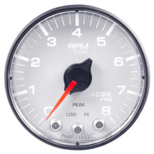 Load image into Gallery viewer, Autometer Spek-Pro Gauge Tach 2 1/16in 8K Rpm W/ Shift Light &amp; Peak Mem Wht/Blk
