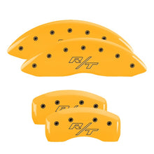 Load image into Gallery viewer, MGP 4 Caliper Covers Engraved Front &amp; Rear MGP Yellow Finish Black Char 2001 Chevrolet Corvette
