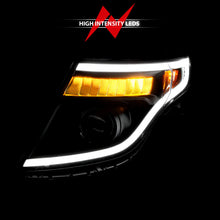 Load image into Gallery viewer, ANZO 11-15 Ford Explorer (w/Factory Halogen HL Only) Projector Headlights w/Light Bar Black Housing
