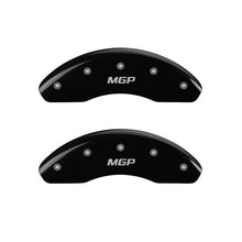 Load image into Gallery viewer, MGP Front set 2 Caliper Covers Engraved Front MGP Black finish silver ch
