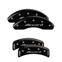 Load image into Gallery viewer, MGP 4 Caliper Covers Engraved Front &amp; Rear Honda Black finish silver ch
