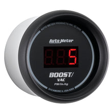 Load image into Gallery viewer, Autometer Black 52mm 30 In Hg.-Vac./30 PSI Digital Vacuum/Boost Gauge
