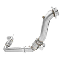 Load image into Gallery viewer, Kooks 2015+ Ford Mustang 2,3L EcoBoost 4 Cylinder 3in SS GREEN Cat Comp Downpipe
