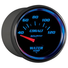 Load image into Gallery viewer, Autometer Cobalt 52mm Short Sweep Electronic 40-120 Deg C Water Temprature Gauge

