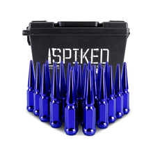 Load image into Gallery viewer, Mishimoto Mishimoto Steel Spiked Lug Nuts M14 x 1.5 24pc Set Blue
