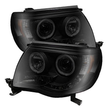 Load image into Gallery viewer, Spyder Toyota Tacoma 05-11 Projector Headlights LED Halo LED Blk Smke PRO-YD-TT05-HL-BSM
