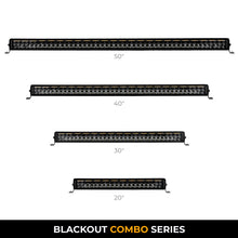 Load image into Gallery viewer, Go Rhino Xplor Blackout Combo Series Dbl Row LED Light Bar w/Amber (Side/Track Mount) 40in. - Blk
