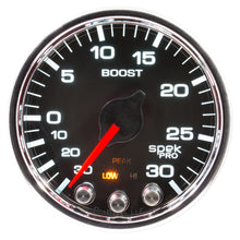 Load image into Gallery viewer, Autometer Spek-Pro Gauge Vac/Boost 2 1/16in 30Inhg-30psi Stepper Motor W/Peak &amp; Warn Black/Chrome
