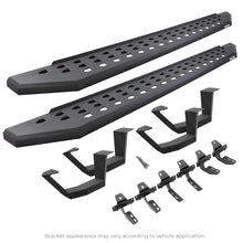 Load image into Gallery viewer, Go Rhino 2022 Toyota Tundra Crew Max Kit w/RB20 Running Board + Brkts + 4 RB20 Drop Steps - Tex. Blk
