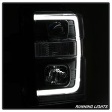 Load image into Gallery viewer, Spyder 08-10 Ford F-250 Projector Headlights V2 - Light Bar DRL LED - Black PRO-YD-FS08V2-LB-BK
