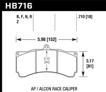 Load image into Gallery viewer, Hawk AP Racing/Alcon Universal DTC-70 Race Brake Pads
