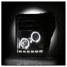 Load image into Gallery viewer, Spyder Ford Super Duty 11-16 Projector Headlights LEDHalo DRL All Black PRO-YD-FS11-HL-BKV2
