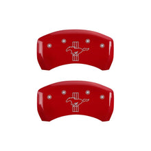 Load image into Gallery viewer, MGP Rear set 2 Caliper Covers Engraved Rear 2015/Bar &amp; Pony Red finish silver ch
