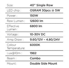 Load image into Gallery viewer, Go Rhino Xplor Blackout Series Sgl Row LED Light Bar (Side/Track Mount) 39.5in. - Blk
