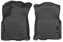 Load image into Gallery viewer, Husky Liners 2016 Toyota Tacoma w/ Auto Trans WeatherBeater Front Black Floor Liners
