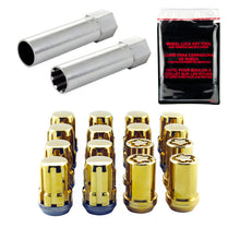Load image into Gallery viewer, McGard SplineDrive Tuner 4 Lug Install Kit w/Locks &amp; Tool (Cone) M12X1.5 / 13/16 Hex - Gold

