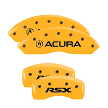 Load image into Gallery viewer, MGP 4 Caliper Covers Engraved Front Acura Rear RSX Yellow Finish Black Char 2002 Acura RSX
