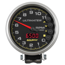 Load image into Gallery viewer, AutoMeter Gauge Tach 5in. 11K RPM Pedestal Datalogging Ultimate IIi Playback Black
