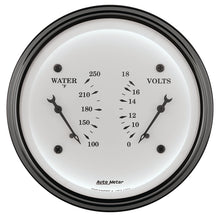 Load image into Gallery viewer, AutoMeter Gauge Dual Wtmp &amp; Volt 3-3/8in. 250 Deg. F &amp; 18V Elec Old Tyme White
